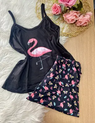 PIJAMA SUEDE- BLUSA DE ALCINHA E SHORTS
