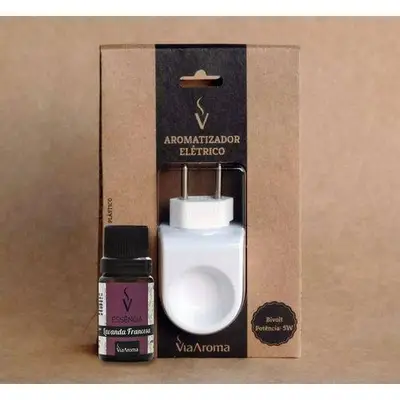 Aromatizador Elétrico Difusor Ambiente com Essência Lavanda  10ml - Via Aroma