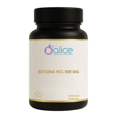 Betaína HCl 500 mg - Suplemento para Digestão e Saúde Gástrica  | 60 Doses em Capsulas vegetais