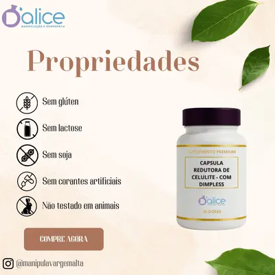 Cápsula Redutora de Celulite com Dimpless  | 30 Doses em Capsulas vegetais