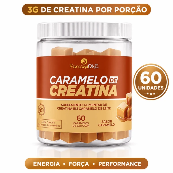 Caramelo de Creatina - 3g de Creatina por Porção (2 Caramelitos) | 60 Unidades (30 doses)