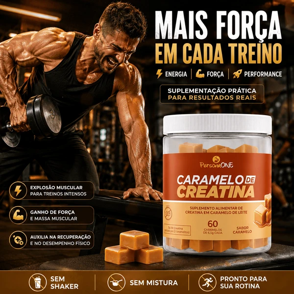 Caramelo de Creatina - 3g de Creatina por Porção (2 Caramelitos) | 60 Unidades (30 doses)