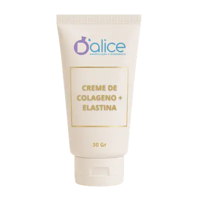 Creme de Colágeno + Elastina - Rejuvenescimento, Firmeza e Elasticidade da Pele  | 30 Gr