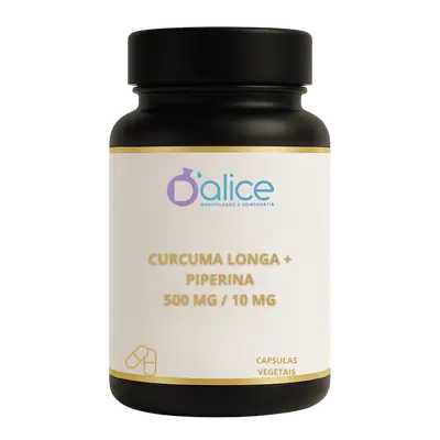 Cúrcuma longa + Piperina - Anti-inflamatório e Antioxidante com Alta Absorção  | 60 Doses em Capsulas vegetais