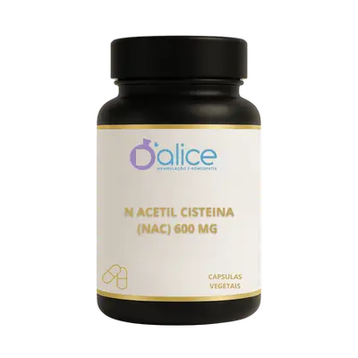 N Aceti L Cisteína (NAC) 600 mg - Antioxidante e Mucolítico  | 60 Doses em Capsulas vegetais