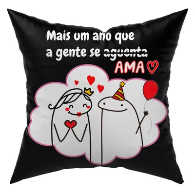 Almofada Avulsa Cheia Flork Meme Humor c/ Frases 45cm x 45cm com Refil