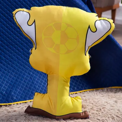 Almofada Avulsa Formato Troféu Futebol Game Amarelo 60cm x 50cm