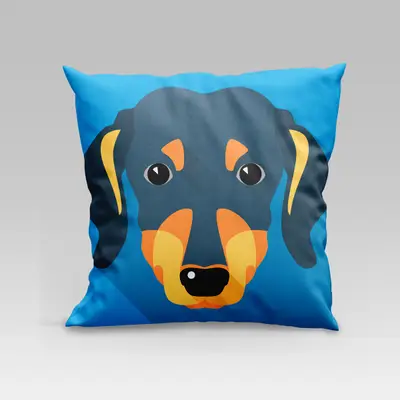Capa de Almofada Estampada Pet Dog em Veludo Suede 45cm x 45cm - Decoração Raças Cachorros
