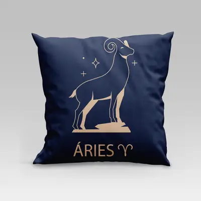 Capa de Almofada Estampada Signos do Zodíaco em Veludo Suede 45cm x 45cm - Decoração Astrologia Horóscopo