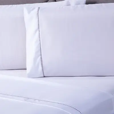 Jogo de Cama Essential Liso Branco Solteiro 03 Peças - Percal 200 Fios