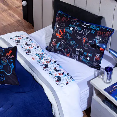 Jogo de Cama Game Win Branco Casal Padrão 04 Peças - Percal 200 Fios