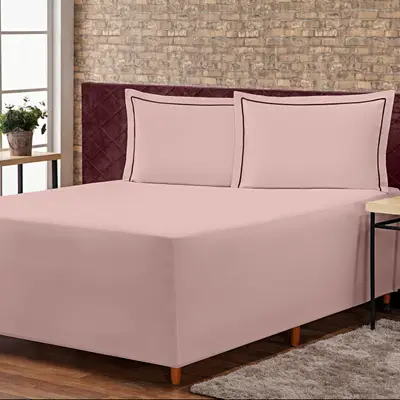 Jogo de Lençol Conjugado para Cama Box CASAL Versatile com Fronhas 03 Peças - Capa Luva Percal 300 Fios Toque Acetinado