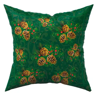 Kit 4 Almofadas Cheias Decorativas Natalinas Verde Natal Fim de Ano 45cm x 45cm com Refil