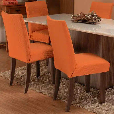Kit 6 Capas Protetoras de Cadeiras Acolchoadas Matelada Deluxe Ajustável com Elástico - Malha Gel Decoração Cozinha