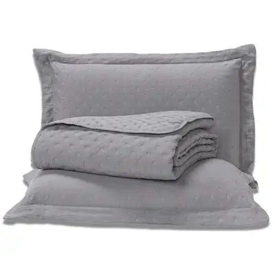 Kit Cobre Leito Colcha Sublime Percal 300 Fios Toque de Pluma Dupla Face com Fronhas KING 03 Peças
