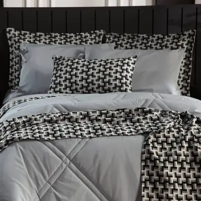 Kit de Peseira Estampada Áquila c/ Almofada 04 Peças - Tecido Jacquard