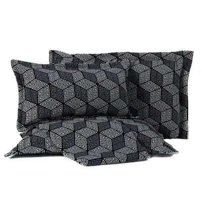 Kit de Peseira Estampada Vernazza c/ Almofada 04 Peças - Tecido Jacquard