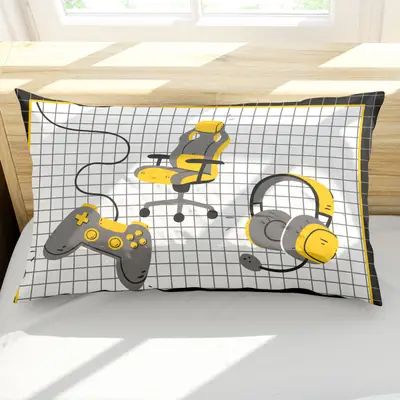 Porta Travesseiro Fronha Avulsa Game Streamer 70cm x 50cm - Estampa Digital Juvenil Infantil Decorativo Gamer Geek Nerd