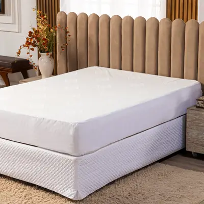 Protetor de Colchão Impermeável Branco Avulso QUEEN - Capa Protetora para Cama Toque Macio