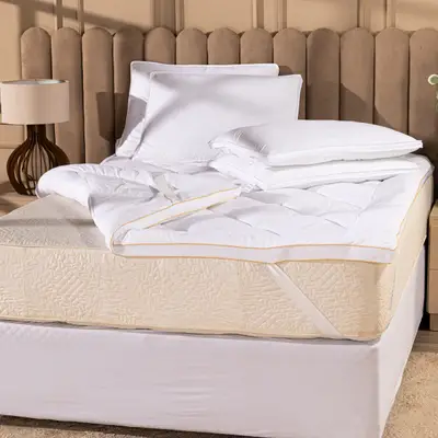 Protetor de Colchão Pillow Top Plume Branco QUEEN - Toque de Plumas Super Volumoso Alta Espessura