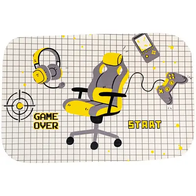Tapete Para Quarto Estampado Game Streamer Start 60cm x 40cm - Base Antiderrapante