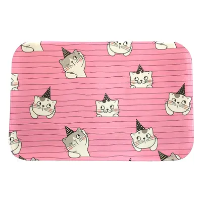 Tapete Para Quarto Estampado Gatinhos 60cm x 40cm - Base Antiderrapante