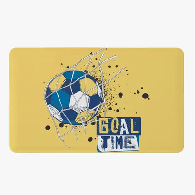 Tapete Para Quarto Infantil Estampado Futebol Goal 60cm x 40cm - Base Antiderrapante