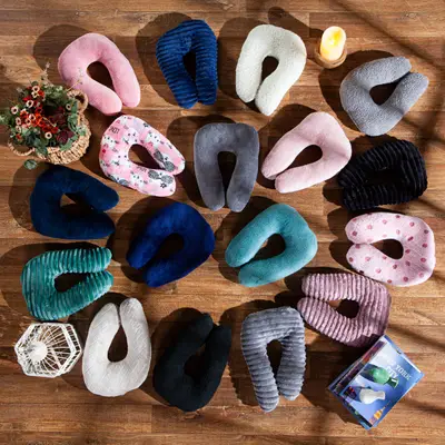 Travesseiro Almofada de Pescoço Avulsa para Viagem Cores Sortidas com Enchimento em Silicone - Descanso Encosto Viagens