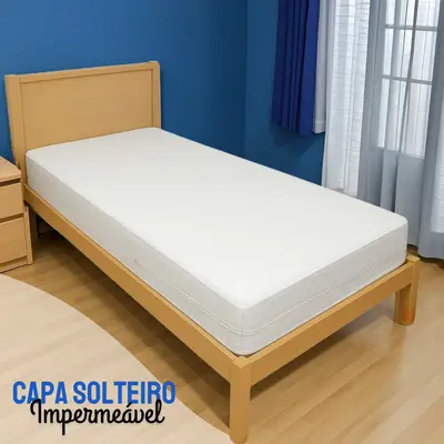 Capa Colchão Solteiro Branca Hospitalar Impermeável Com Zíper
