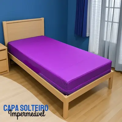 Capa Colchão Solteiro LILÁS  Hospitalar Impermeável Com Zíper