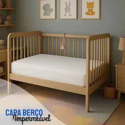 Capa Para Colchão Berço Mini Cama Impermeável Com Zíper - BRANCA