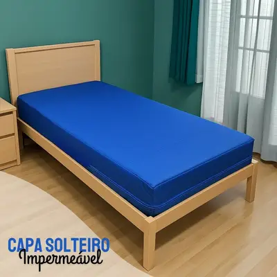 Kit 10 Capas Impermeável Para Colchão Solteiro Azul