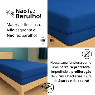 Kit 30 Capas Impermeável Para Colchão Solteiro Hospitalar Azul