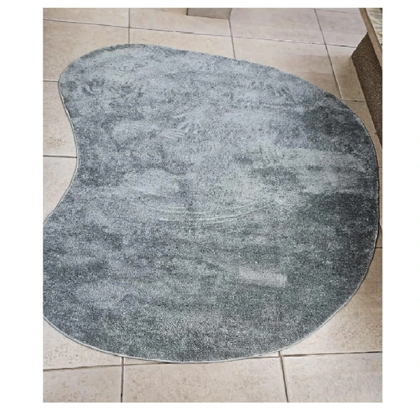 Tapete Orgânico Cinza Escuro 1,50x2,00 Antiderrapante Moderno e Macio