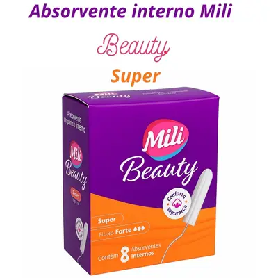 Absorvente interno Super Mili Beauty  caixa com 8