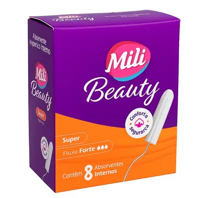 Absorvente interno Super Mili Beauty  caixa com 8