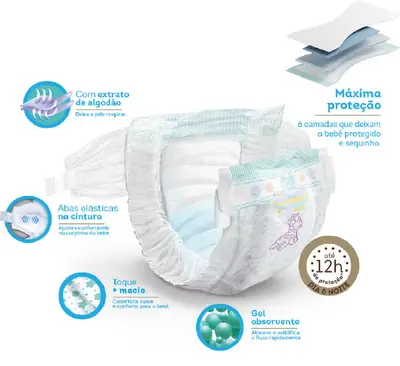 Fralda Descartável MILI Love Care Tam  XXG  20 Fraldas com Gel Super Absorvente Proteção Dia e Noite