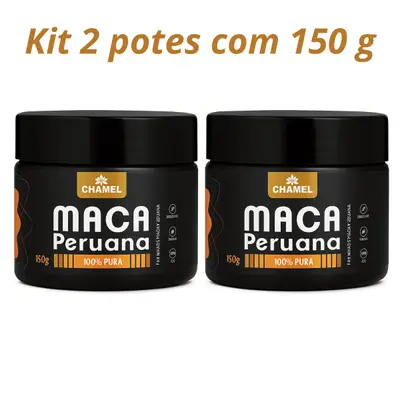 MACA PERUANA 100% PURA (Farinha)  Kit 2 Potes de 150 g CHAMEL