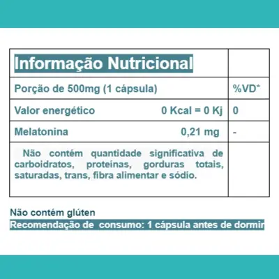 Melatonina - 60 cápsulas - 0,21mg  - Chamel