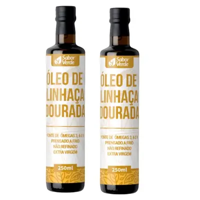Óleo de Linhaça Dourada SABOR VERDE 2 vidros de 250ml - Extra Virgem
