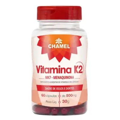 Vitamina K2 MK7 Menaquinona  60 cápsulas de 500 mg   Chamel