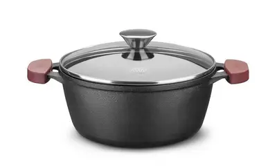 Caçarola De Ferro com Tampa de Vidro  Forno/Fogão 30cm MTA  8376