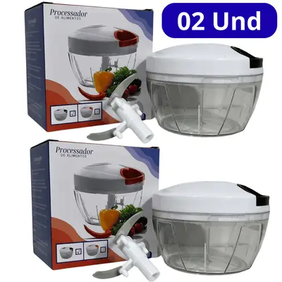 02 un Processador Triturador Alimentos Manual 3 Laminas 500M