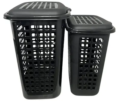 2 Cesto Telado Roupas 60 e 30 L Organizador Lavanderia Rischioto