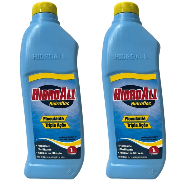 2 Clarificante Floculante Hidrofloc 1 L Tripla Ação Hidroall