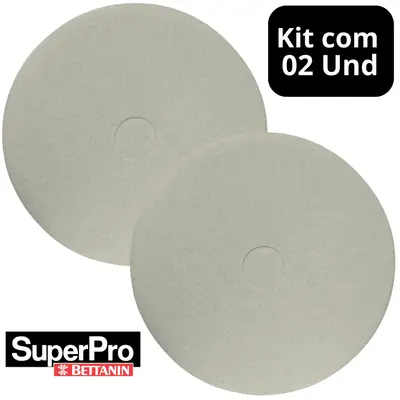 2 Disco Enceradeira Fibra Limpeza Lustrador Branco 410 Betta