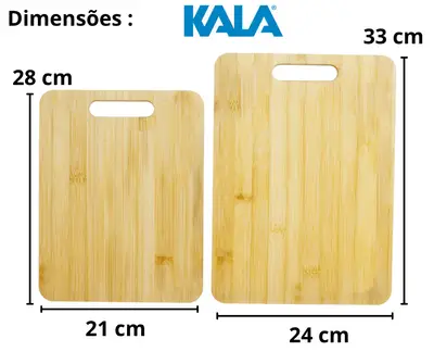 2 Tabuas De Carne Madeira Bambu Churrasco Grande Media Kala