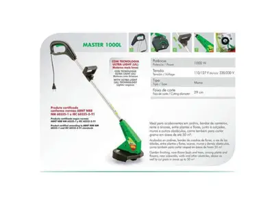 Aparador De Grama 1000w A Fio De Nylon Master 1000 Trapp