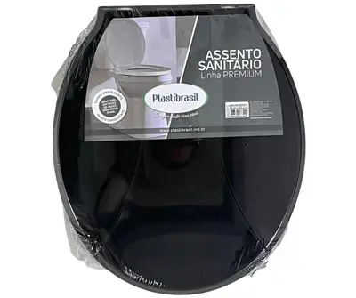 Assento Premium Para Vaso Sanitário Universal Oval Preto