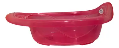 Banheira Bebê 22 Lts Valvula Água Transparente Plastibrasil Cor Rosa Lisa